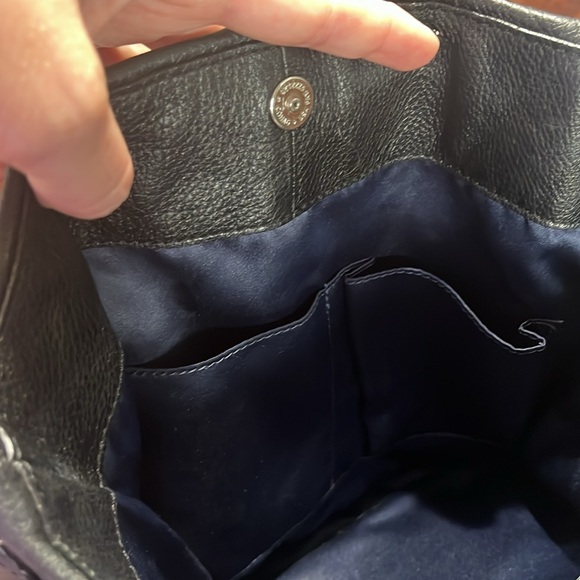 Coach hobo purse black leather, and blue interior - Picture 6 of 14